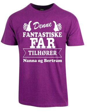 Far tilhører t-shirt med børnenes navne - Lilla