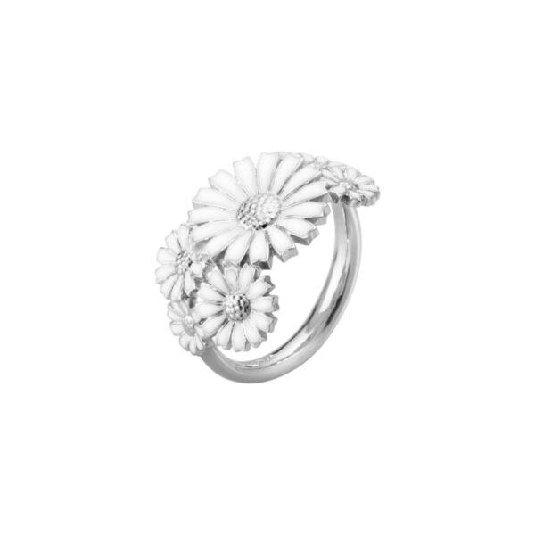 Georg Jensen Daisy ring med 6 blomster - 20001530 20001530 Sølv / Hvid 52