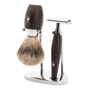 Mühle Barbersæt med DE-skraber, Barberkost og Holder, Kosmo, Moseeg