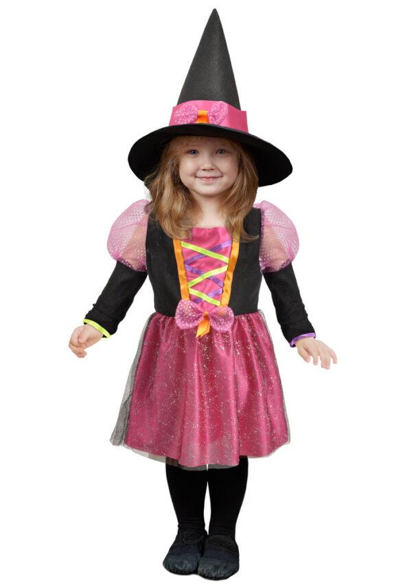 Witchy kostume - ROSA/SORT - 1-2 ÅR