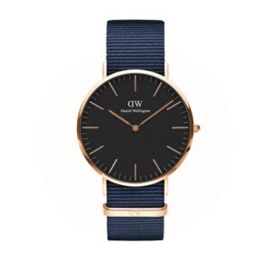 Daniel Wellington - Classic Black Bayswater Ur 40 mm rosaguldfarvet stål DW00100277