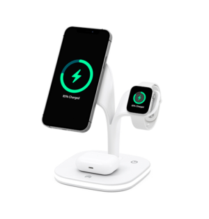 DelX™ | 3-i-1 Trådløs Ladestation til iPhone, Watch & AirPods - Hvid