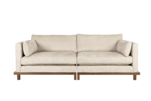 ZUIVER Blossom 3-personers sofa - sand stof og egetræ