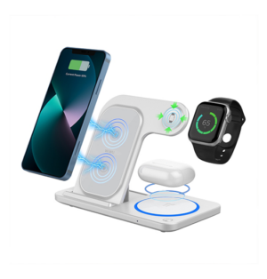 WIWU™ | 3-i-1 Ladestation til Mobil, Smartwatch & Earbuds - Hvid