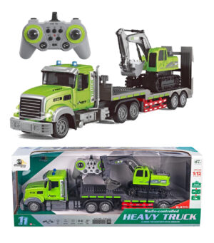 2-i-1 R/C Radiostyret Lastbil og Gravko - R/C racerbil - Legekammeraten.dk