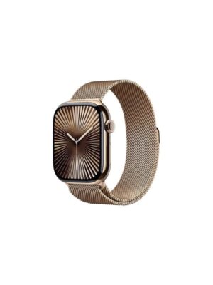 Apple Watch Series 10 GPS + Cellular 46mm - Gold Titanium Case with Gold Milanese Loop - M/L