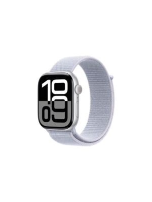 Apple Watch Series 10 GPS + Cellular 46mm - Silver Aluminium Case with Blue Cloud Sport Loop