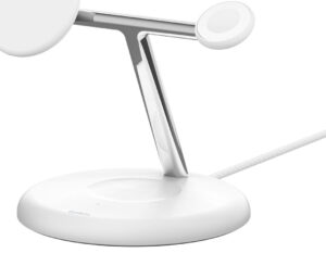 Belkin WIZ023vfWH Boost Charge 3-i-1 MagSafe Oplader til Mobil/Smartwatch/Høretelefoner - Qi2, 15W, USB-C Kabel - Hvid