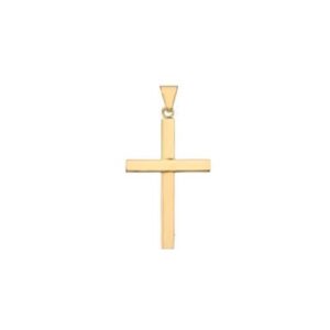 Bredt Stolpe Kors vedhæng i 8-14 kt guld. 17 x 27 mm. Medium