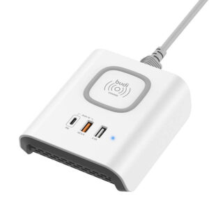 Budi 18W QC PD Trådløs Oplader (2xUSB-A/1xUSB-C)