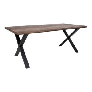 CURVE Spisebord i mørkolieret eg med bølget kant 140cm