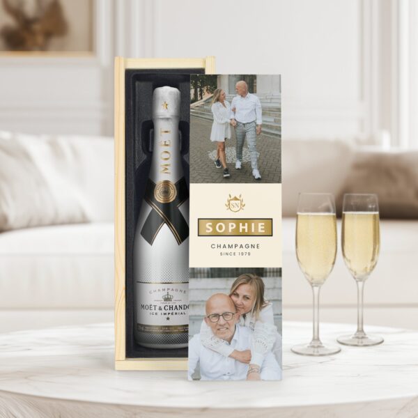 Champagne i en personaliseret æske - Moët & Chandon Ice Imperial (750 ml)