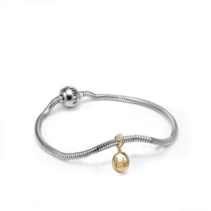 Christina Jewelry - Roskilde By charm i forgyldt sølv på sølvarmbånd