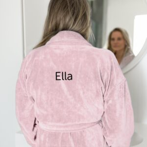 Dame Badekåbe med navn - Lyserød - L/XL