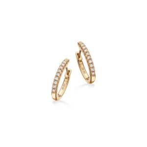 Dazzling - 14 kt guld creoler med i alt 0,12ct W/Si