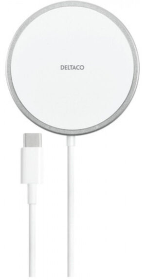 Deltaco magnetic wireless charger with fixed USB-C cable