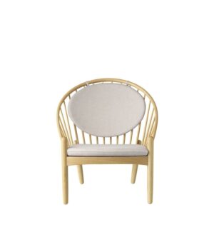 FDB Møbler J166 Poul M. Volther Jørna Lænestol - Lakeret Eg, Beige