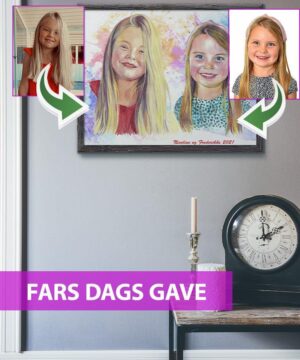 Fars dags gave - Vandmaleri efter dine fotos