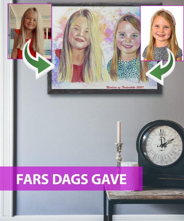 Fars dags gave - Vandmaleri efter dine fotos