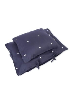 Filibabba Baby sengetøj GOTS (70x100 cm) - Broderet Hvalen Christian - Midnight