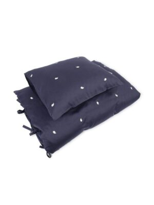 Filibabba Junior sengetøj GOTS (100x140 cm) - Broderet Hvalen Christian - Midnight