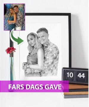Fødselsdagsgave - Portrættegning efter dine fotos
