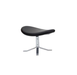 Fredericia Furniture Erik Jørgensen EJ 5-F Corona Skammel H: 47 cm - Sort Omni 301 Læder/Børstet Krom