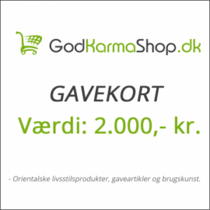 Gavekort værdi 2000,- kr. - Gavekort og gavebevis - GodKarmaShop