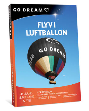 Go Dream FLYV I LUFTBALLON- Oplevelsesgaver ADVENTURE - At flyve i en varmluftballon er en anderledes og uforglemmelig oplevelse. Det er fascinerende,