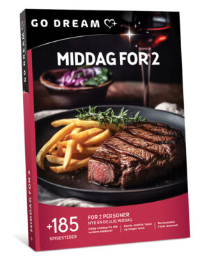 Go Dream MIDDAG FOR 2- Oplevelsesgaver GASTRONOMY - Nyd en dejlig aften i hinandens selskab med en lækker middag for to. Gavekortet kan bruges på