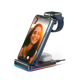 JOYROOM™ | 3-i-1 Trådløs Docking Ladestation - 15W - Sort
