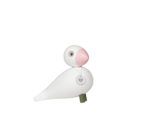 Kay Bojesen - Sangfugl Love H15.5 cm hvid/rosa