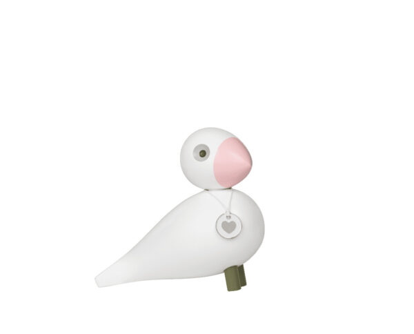 Kay Bojesen - Sangfugl Love H15.5 cm hvid/rosa