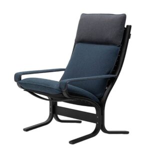 LK Hjelle Siesta Trio Lænestol Høj Med Armlæn - Black/Trio Dark Blue