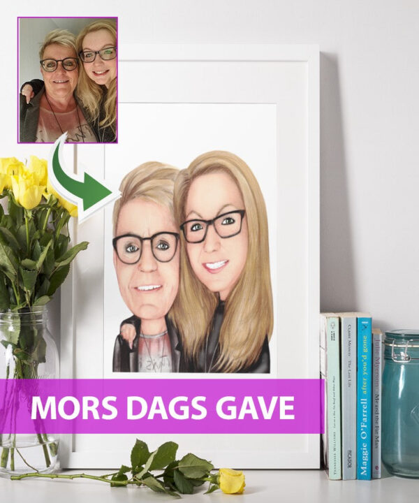 Mors Dags Gave - karikaturtegning efter dine fotos