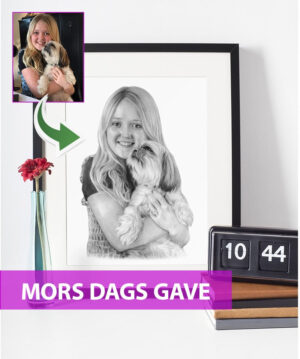 Mors dags gave - Portrættegning efter dine fotos
