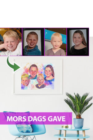 Mors dags gave - Vandmaleri efter dine fotos