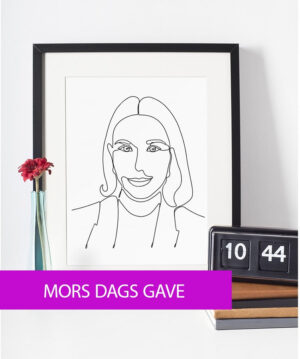 Mors dags gave - line art tegning efter dine fotos