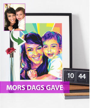 Mors dags gave - pop art tegning efter dine fotos