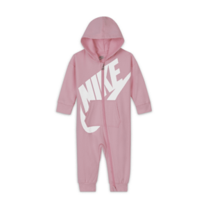 Nike-heldragt med fuld lynlås til babyer (0-12 mdr.) - Pink