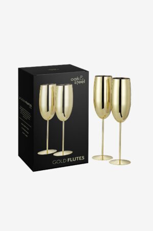 Oak & Steel - Champagneglas 2-pak - Guld - Vinglas - - Homeroom