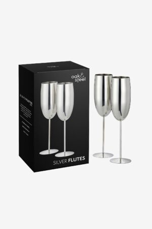 Oak & Steel - Champagneglas 2-pak - S⌀lvfarvet - Vinglas - - Homeroom