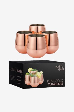 Oak & Steel - Tumbler med suger⌀r 4-pak - Rosa - Drinksglas & shotglas - - Homeroom