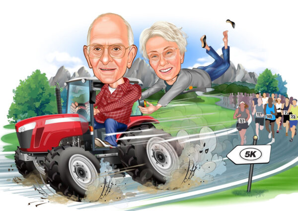 Par tema246 (2 personer) - karikaturtegning efter dine fotos