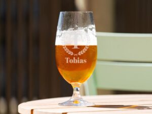 Personligt Spiegelau Ølglas med Gravering - Bogstav, Navn & Krans