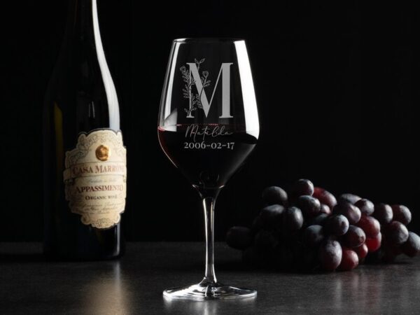 Personligt Spiegelau Rødvinsglas med Gravering - Bogstav, Navn & Dato