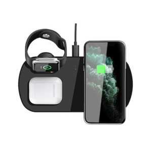 QISmart™ | 3-i-1 Quick Charge 3.0 Trådløs Ladestation 22,5W - Sort