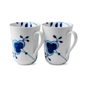 Royal Copenhagen Blå Mega Riflet krus, 2 stk 33 cl