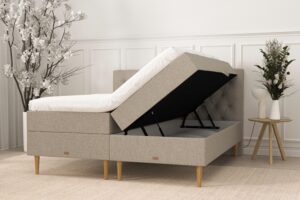 SÖVNN Nora Boxseng Med Opbevaring - 180x200 - Sand