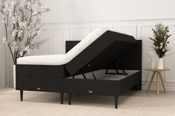 SÖVNN Nora Boxseng Med Opbevaring - 180x200 - Sort